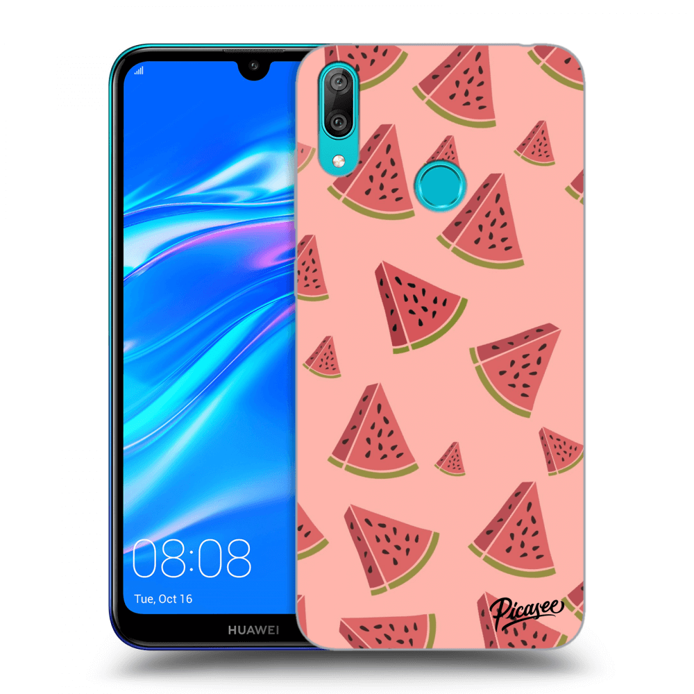 Picasee silikonowe czarne etui na Huawei Y7 2019 - Watermelon