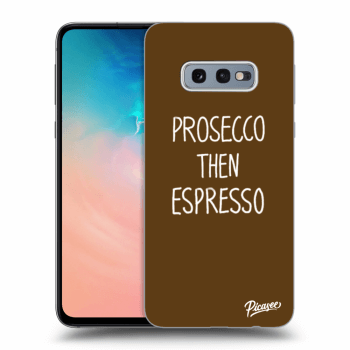 Picasee silikonowe przeźroczyste etui na Samsung Galaxy S10e G970 - Prosecco then espresso