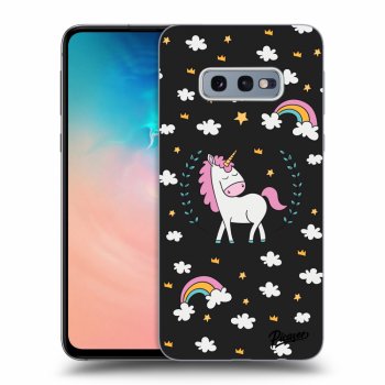Picasee silikonowe czarne etui na Samsung Galaxy S10e G970 - Unicorn star heaven
