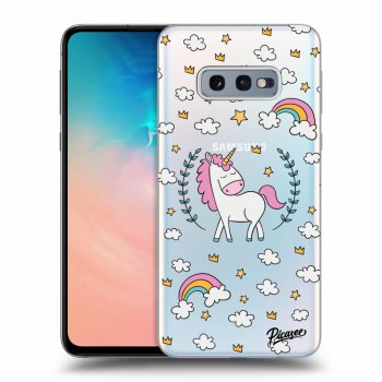 Picasee silikonowe przeźroczyste etui na Samsung Galaxy S10e G970 - Unicorn star heaven