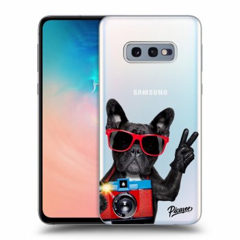 Picasee silikonowe przeźroczyste etui na Samsung Galaxy S10e G970 - French Bulldog