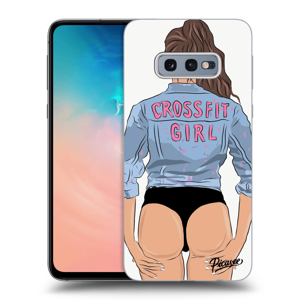 Picasee silikonowe przeźroczyste etui na Samsung Galaxy S10e G970 - Crossfit girl - nickynellow
