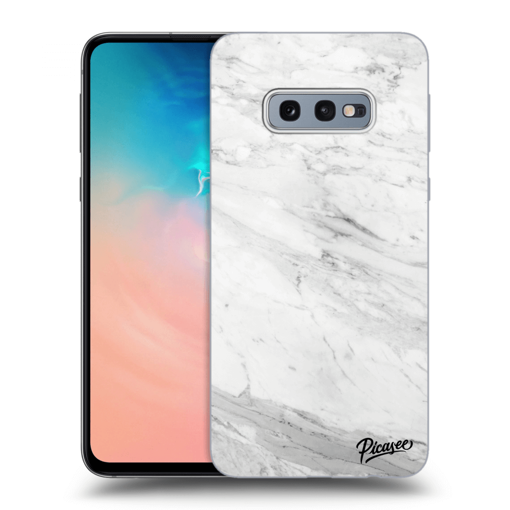 Picasee silikonowe przeźroczyste etui na Samsung Galaxy S10e G970 - White marble