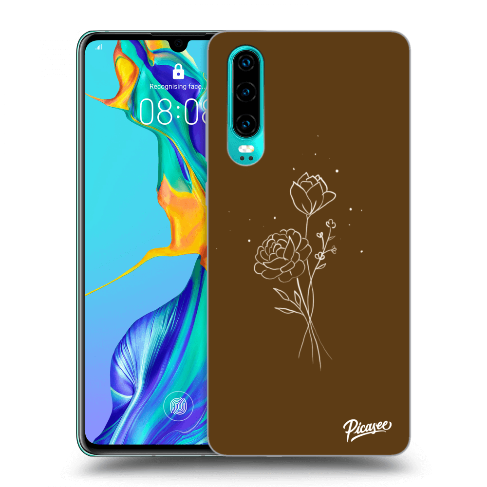 Picasee ULTIMATE CASE pro Huawei P30 - Brown flowers