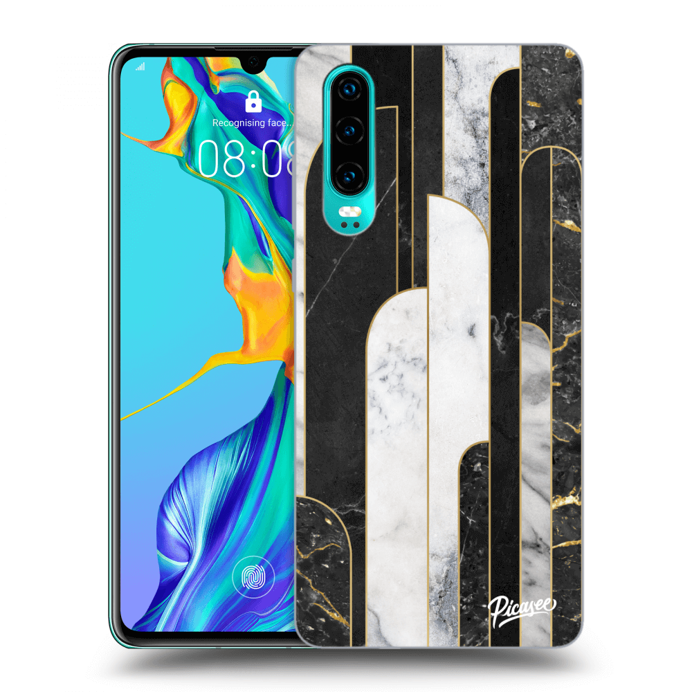 Picasee ULTIMATE CASE pro Huawei P30 - Black & White tile