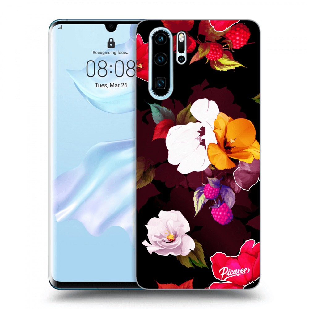 Picasee silikonowe przeźroczyste etui na Huawei P30 Pro - Flowers and Berries