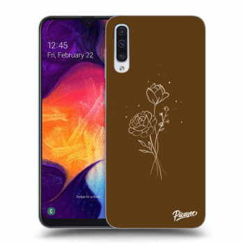 Etui na Samsung Galaxy A50 A505F - Brown flowers