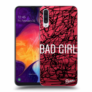 Picasee silikonowe czarne etui na Samsung Galaxy A50 A505F - Bad girl