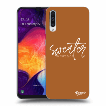 Picasee silikonowe czarne etui na Samsung Galaxy A50 A505F - Sweater weather