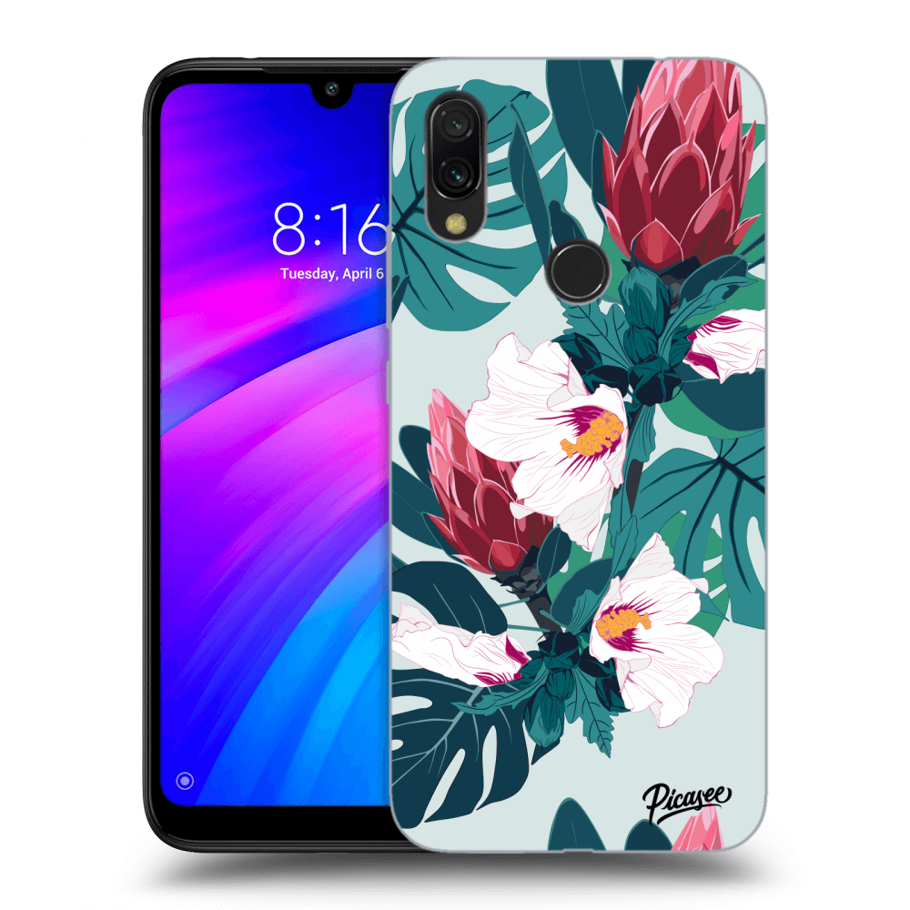 Picasee silikonowe przeźroczyste etui na Xiaomi Redmi 7 - Rhododendron