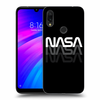 Picasee silikonowe czarne etui na Xiaomi Redmi 7 - NASA Triple