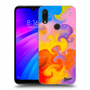 Picasee silikonowe czarne etui na Xiaomi Redmi 7 - Bubbles