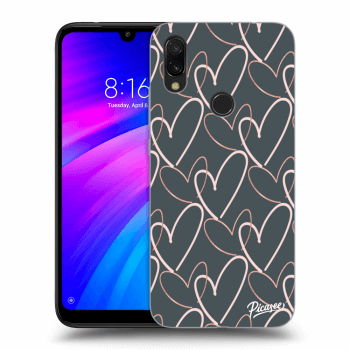 Picasee silikonowe czarne etui na Xiaomi Redmi 7 - Lots of love