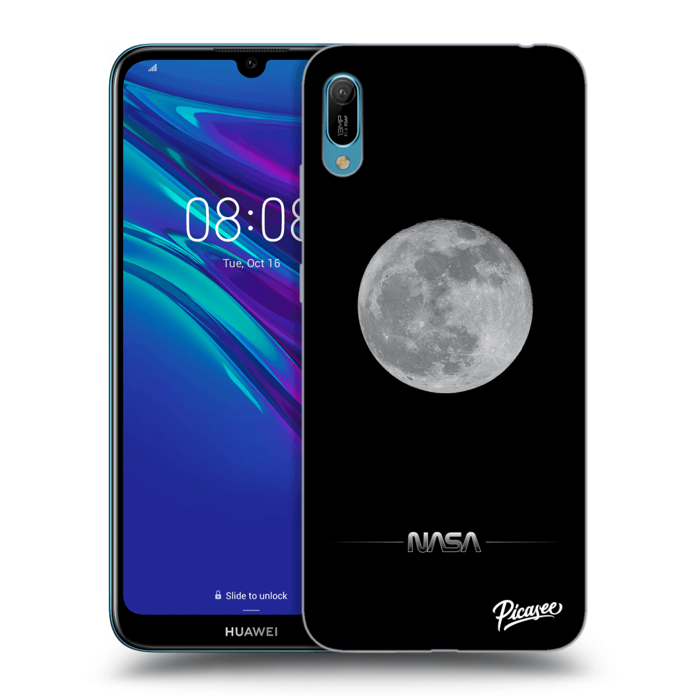 Picasee silikonowe czarne etui na Huawei Y6 2019 - Moon Minimal
