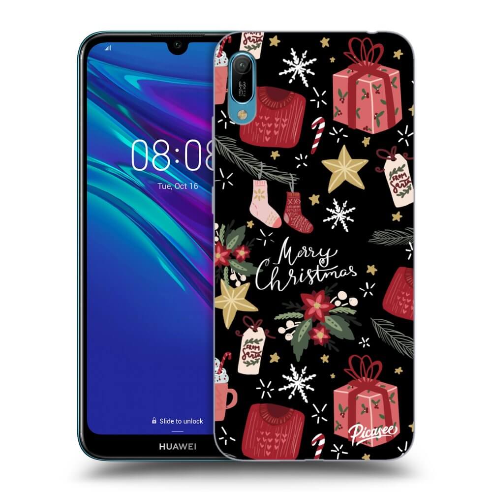 Picasee silikonowe czarne etui na Huawei Y6 2019 - Christmas
