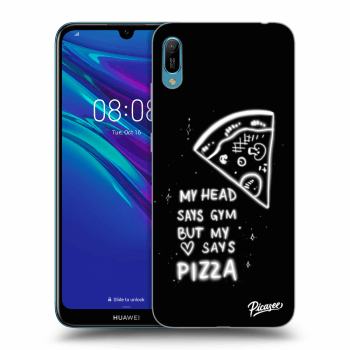 Picasee silikonowe czarne etui na Huawei Y6 2019 - Pizza