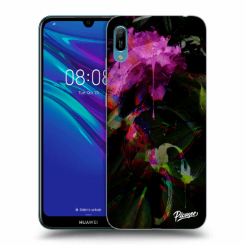 Picasee silikonowe czarne etui na Huawei Y6 2019 - Peony Color