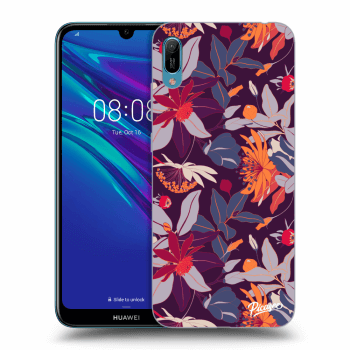 Picasee silikonowe czarne etui na Huawei Y6 2019 - Purple Leaf