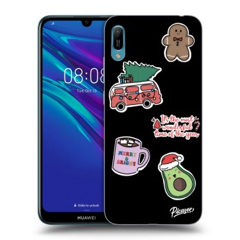 Picasee silikonowe czarne etui na Huawei Y6 2019 - Christmas Stickers