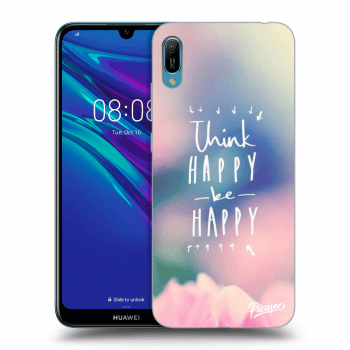 Picasee silikonowe czarne etui na Huawei Y6 2019 - Think happy be happy
