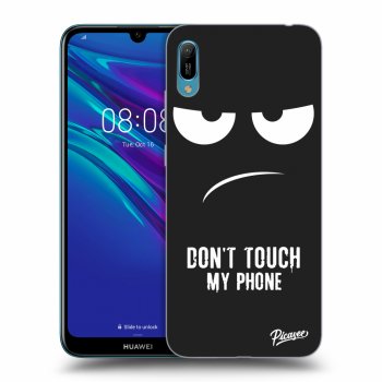 Picasee silikonowe czarne etui na Huawei Y6 2019 - Don't Touch My Phone
