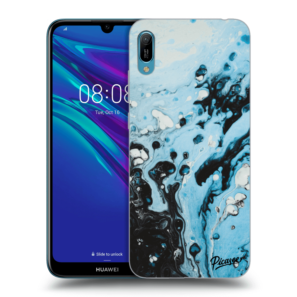 Picasee silikonowe przeźroczyste etui na Huawei Y6 2019 - Organic blue