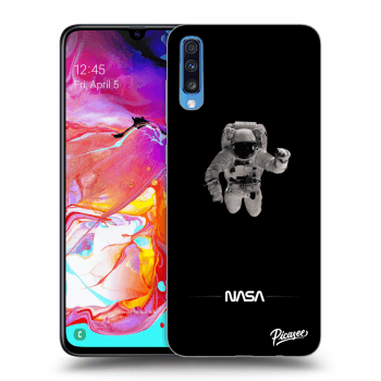 Picasee silikonowe czarne etui na Samsung Galaxy A70 A705F - Astronaut Minimal