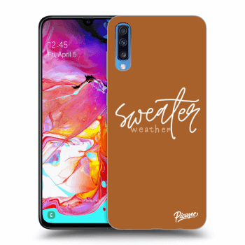 Picasee silikonowe czarne etui na Samsung Galaxy A70 A705F - Sweater weather