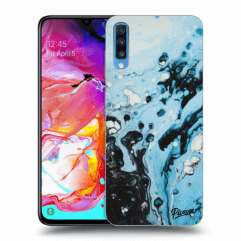 Picasee silikonowe przeźroczyste etui na Samsung Galaxy A70 A705F - Organic blue