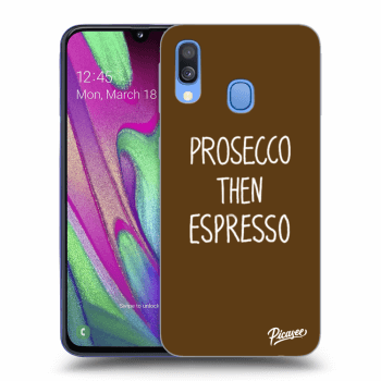 Picasee silikonowe czarne etui na Samsung Galaxy A40 A405F - Prosecco then espresso