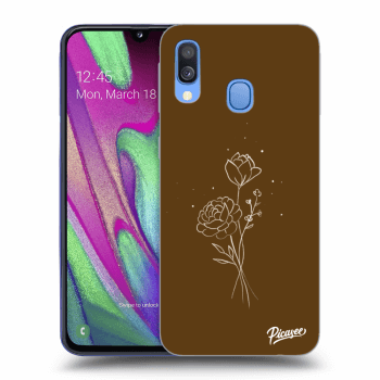 Picasee silikonowe przeźroczyste etui na Samsung Galaxy A40 A405F - Brown flowers