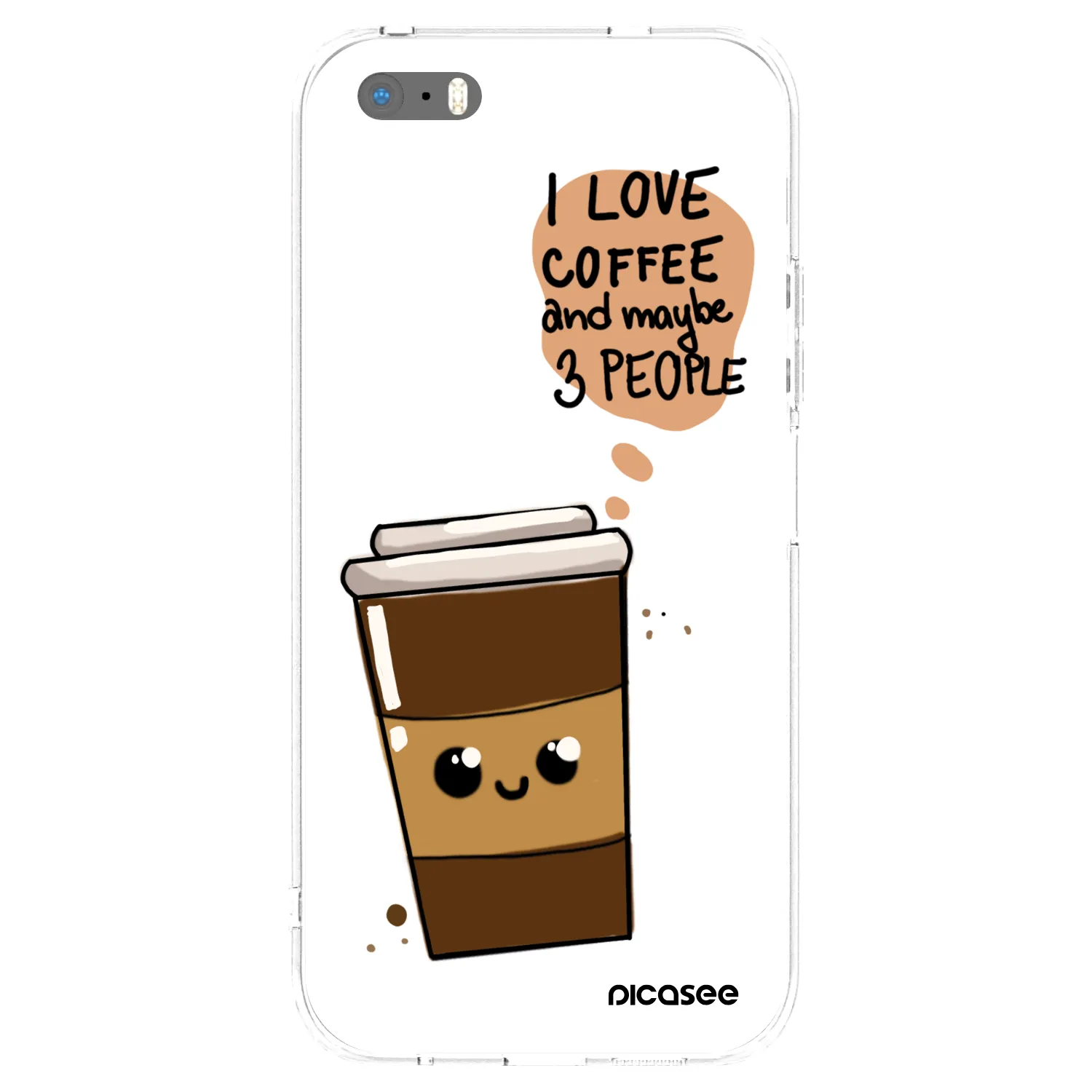 Picasee silikonowe przeźroczyste etui na Apple iPhone 5/5S/SE - Cute coffee