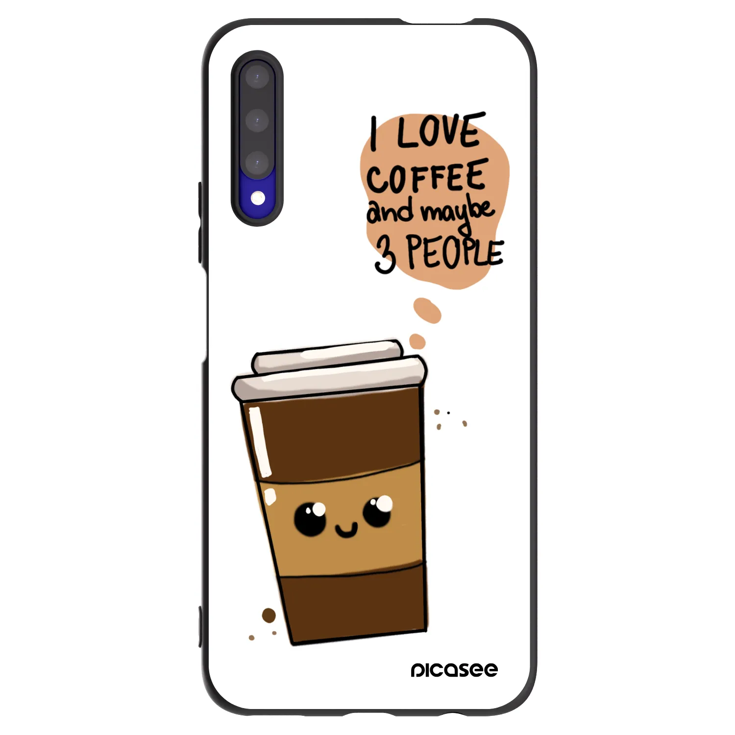 Picasee silikonowe czarne etui na Honor 9X Pro - Cute coffee