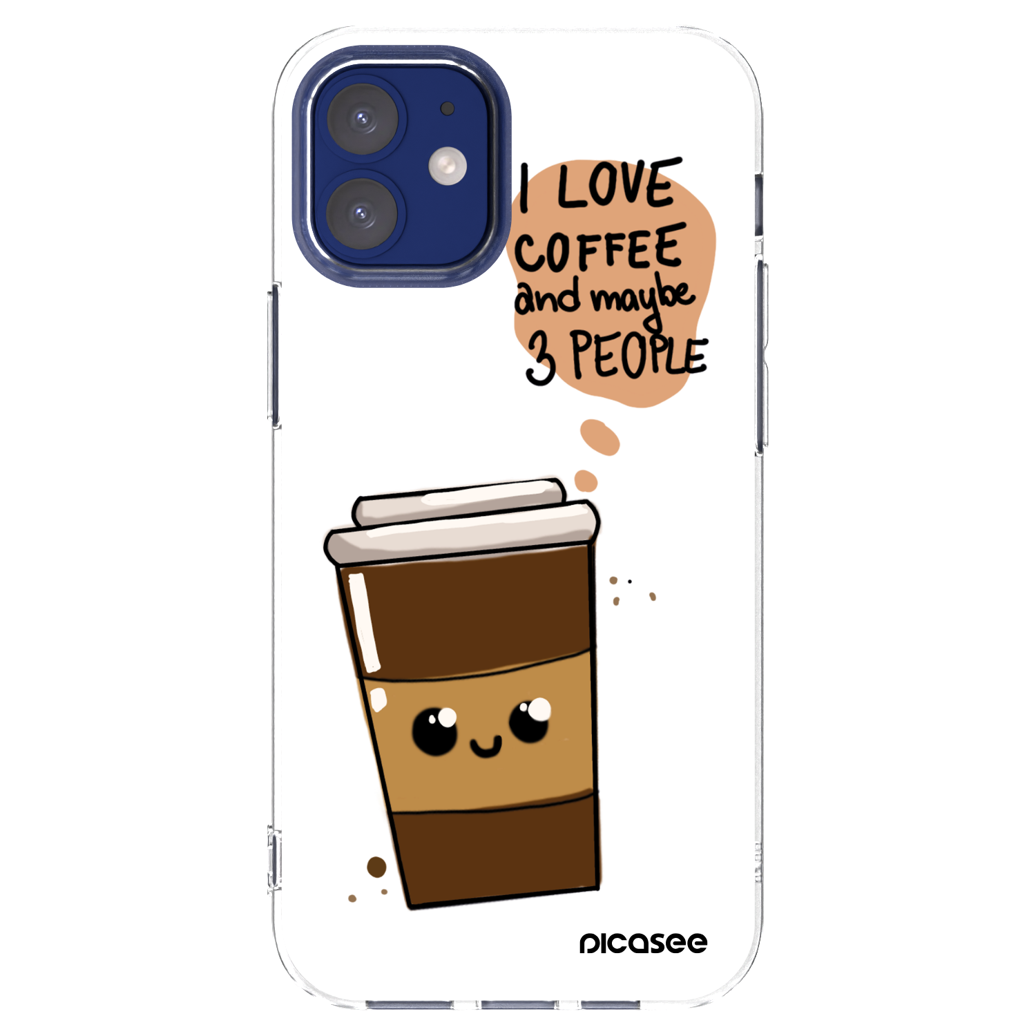 Picasee silikonowe przeźroczyste etui na Apple iPhone 12 mini - Cute coffee