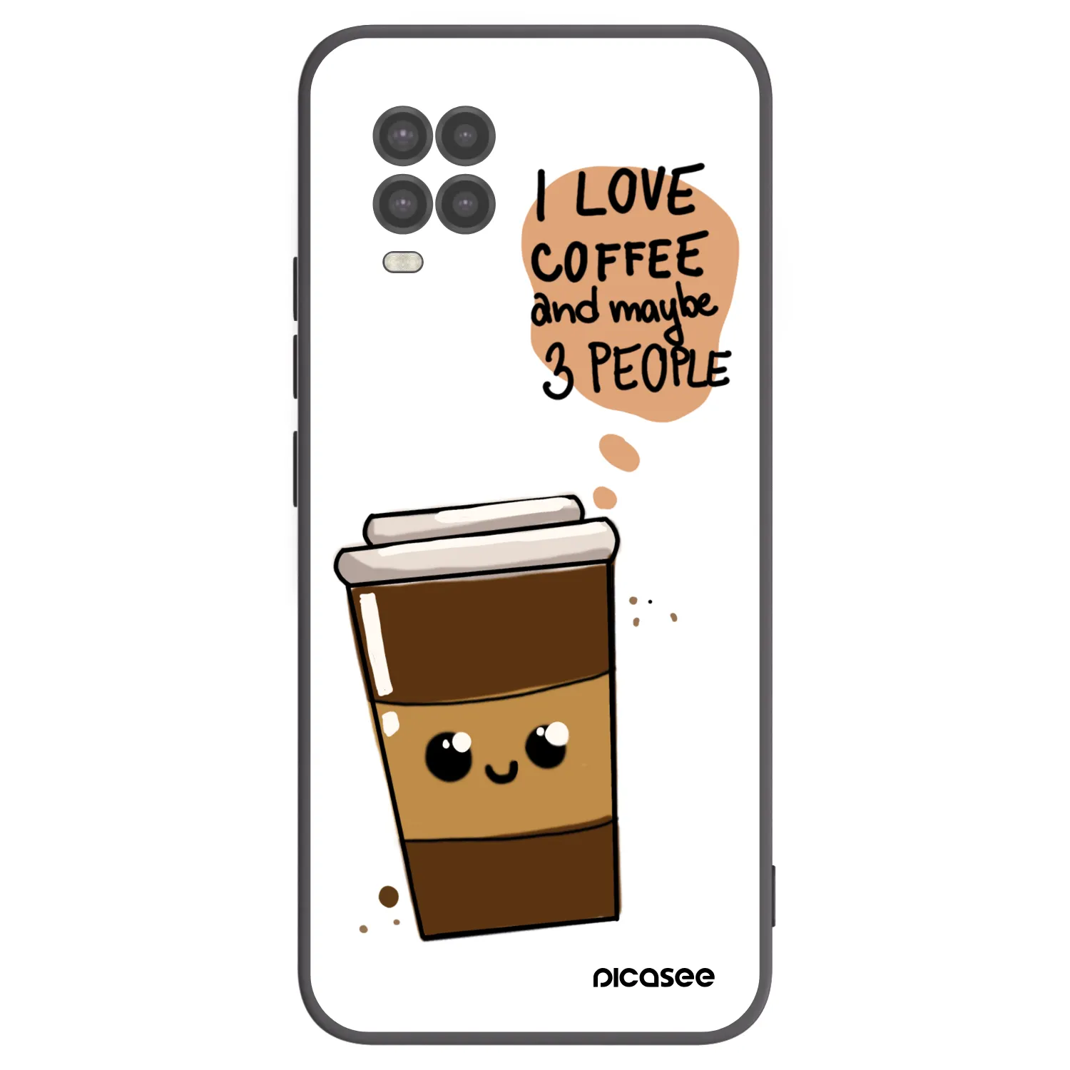 Picasee silikonowe czarne etui na Xiaomi Mi 10 Lite - Cute coffee