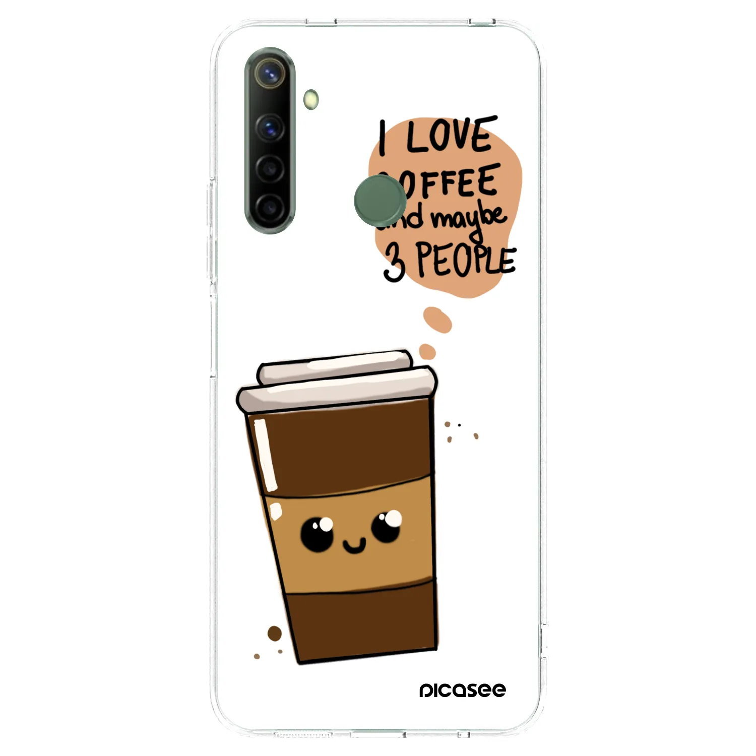 Picasee silikonowe przeźroczyste etui na Realme 6i - Cute coffee