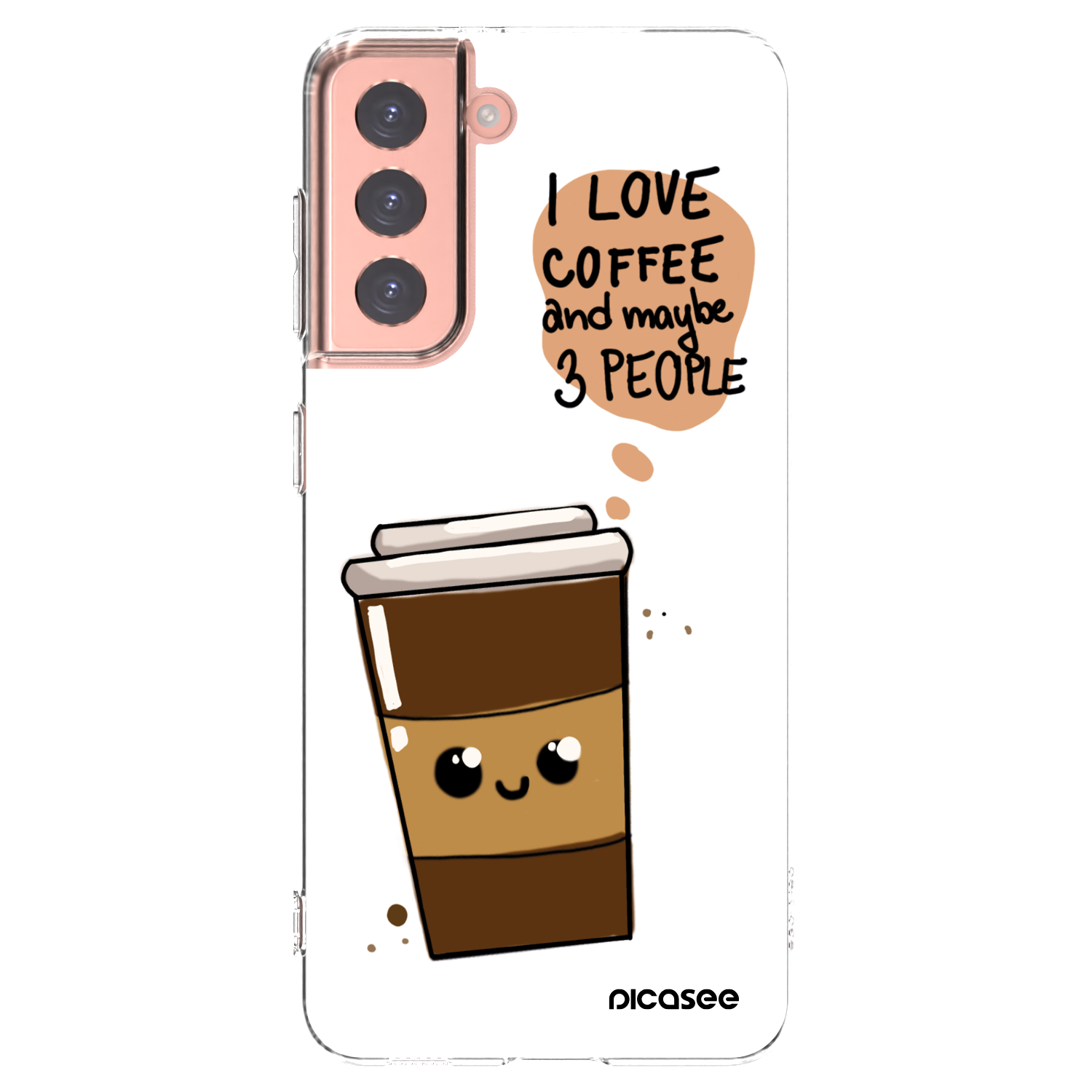 Picasee silikonowe przeźroczyste etui na Samsung Galaxy S21 5G G991B - Cute coffee