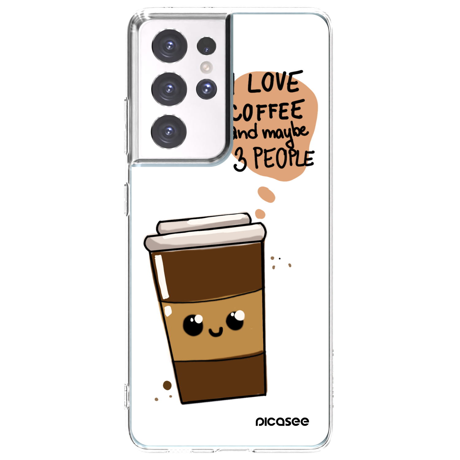 Picasee silikonowe przeźroczyste etui na Samsung Galaxy S21 Ultra 5G G998B - Cute coffee