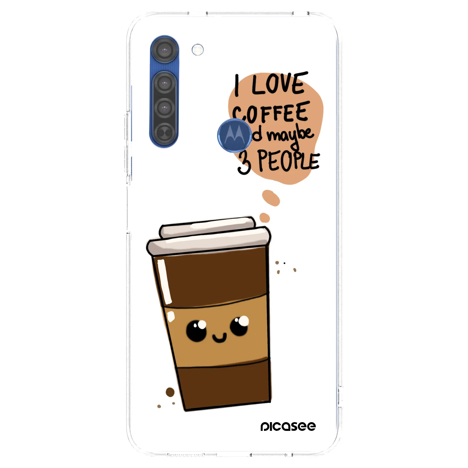 Picasee silikonowe przeźroczyste etui na Motorola Moto G8 - Cute coffee