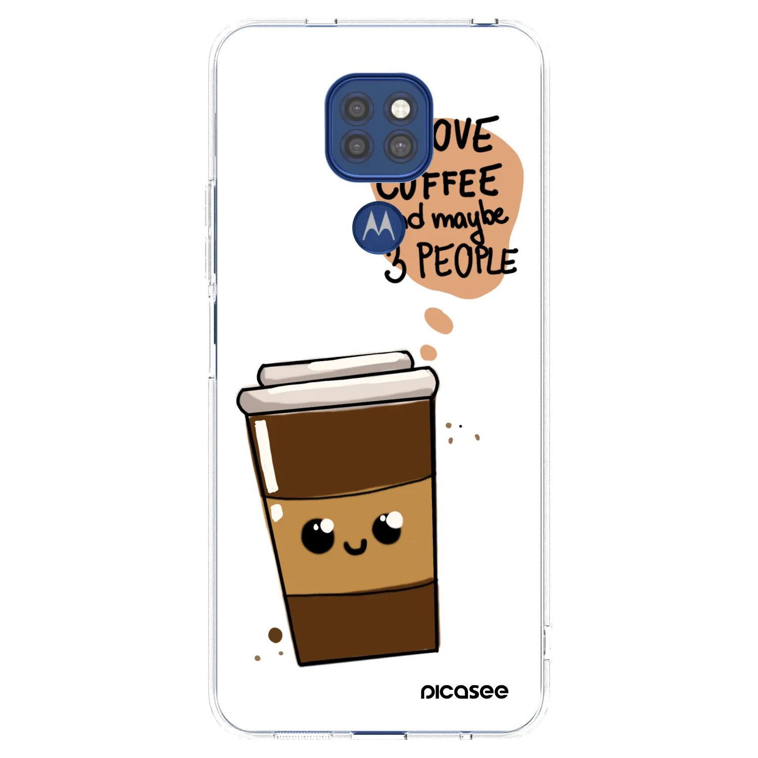 Picasee silikonowe przeźroczyste etui na Motorola Moto G9 Play - Cute coffee