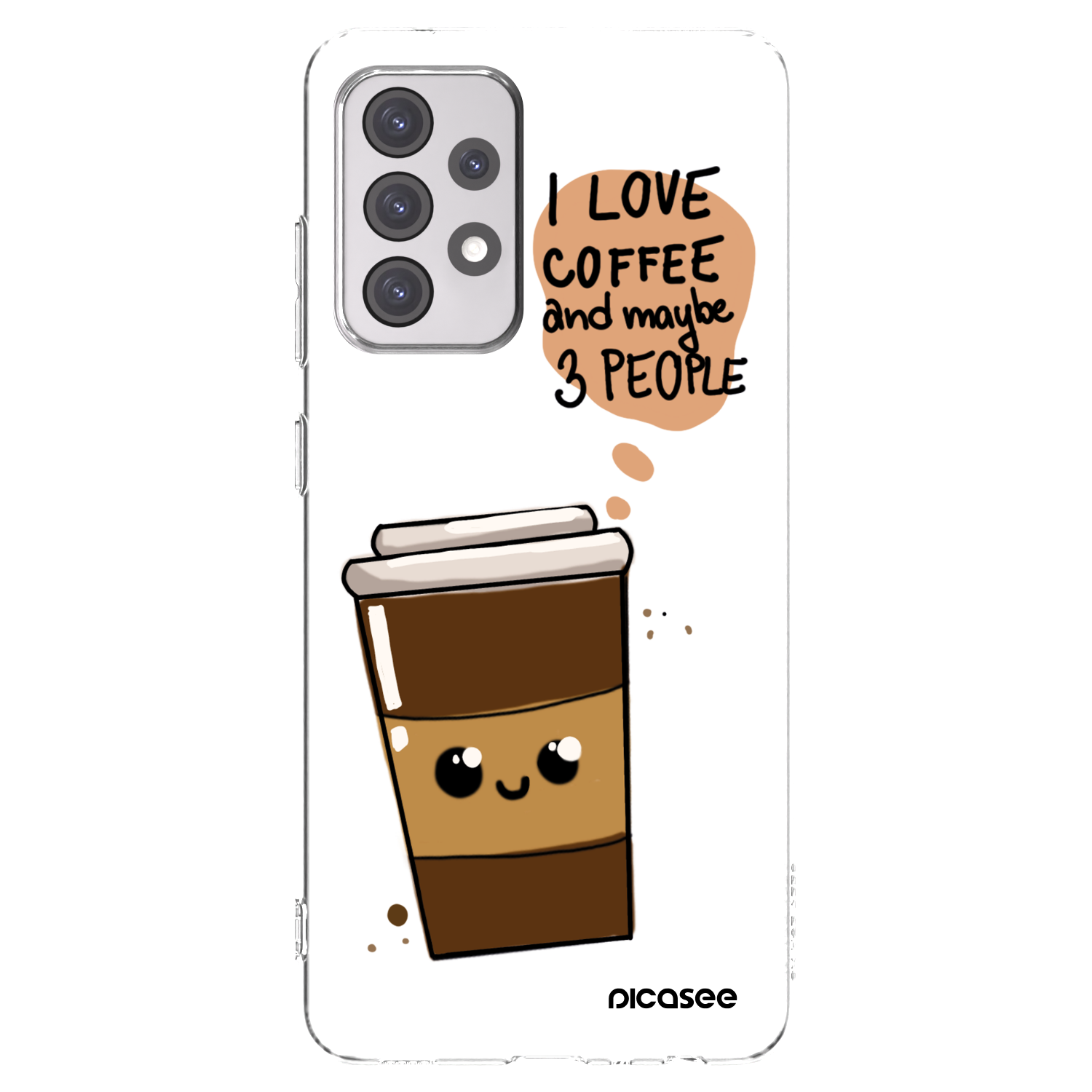 Picasee silikonowe przeźroczyste etui na Samsung Galaxy A52 5G A525F - Cute coffee