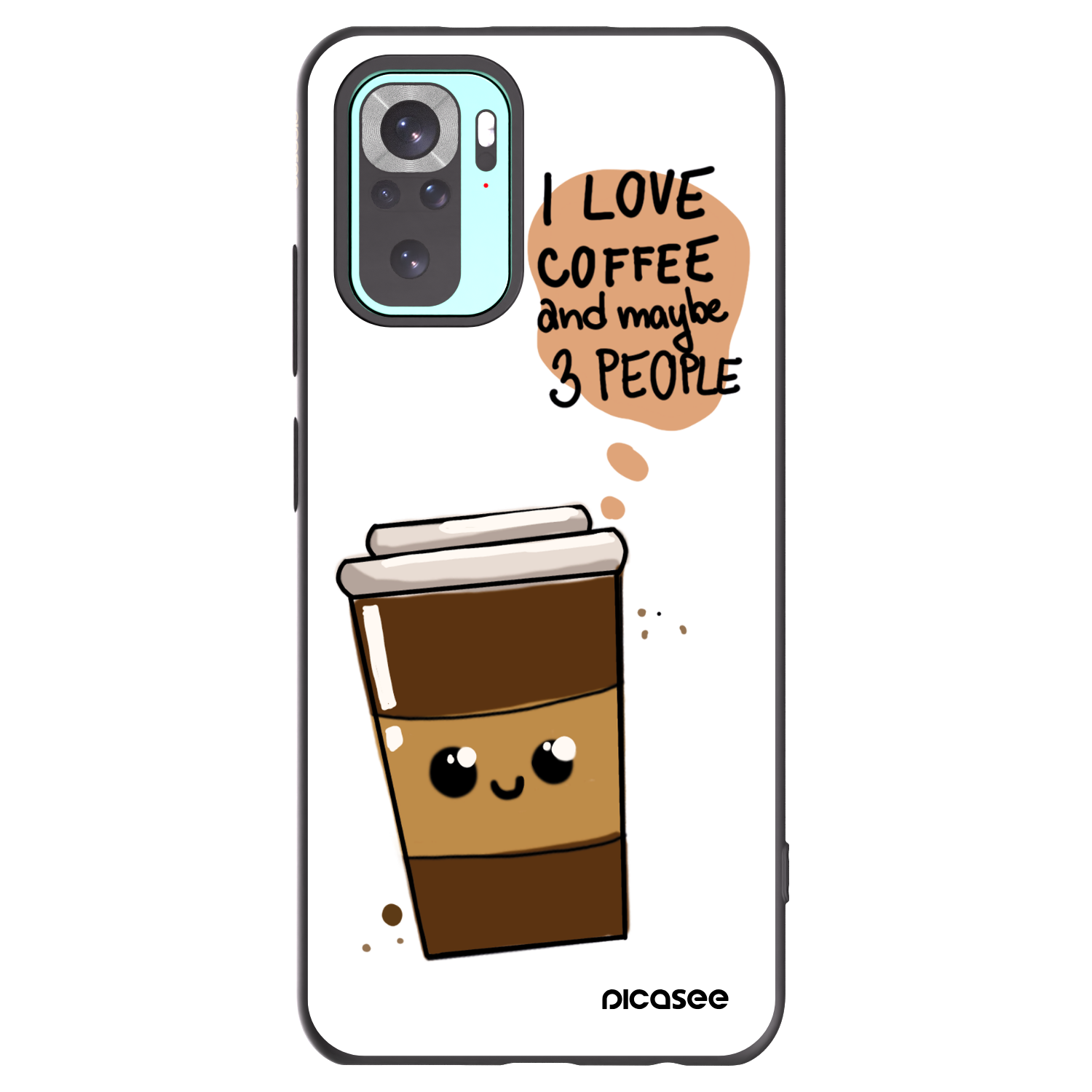 Picasee silikonowe czarne etui na Xiaomi Redmi Note 10 Pro - Cute coffee