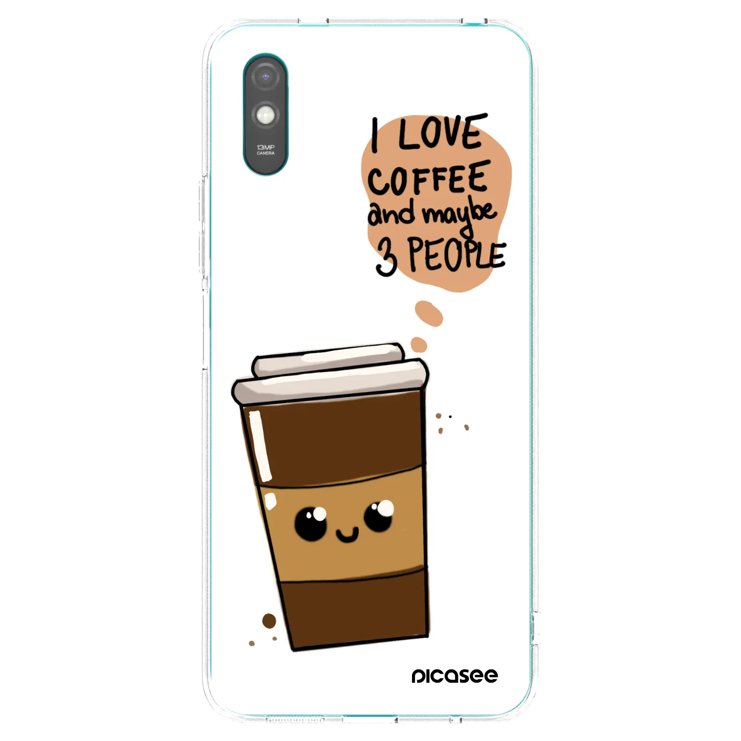 Picasee silikonowe przeźroczyste etui na Xiaomi Redmi 9AT - Cute coffee