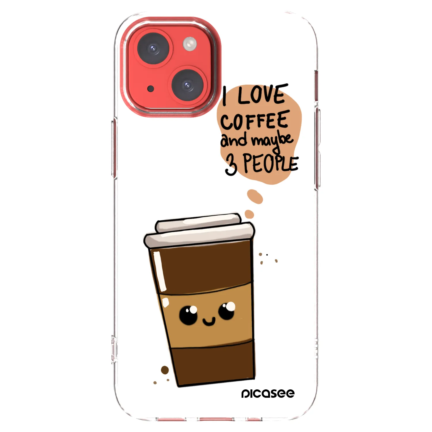 Picasee silikonowe przeźroczyste etui na Apple iPhone 13 mini - Cute coffee