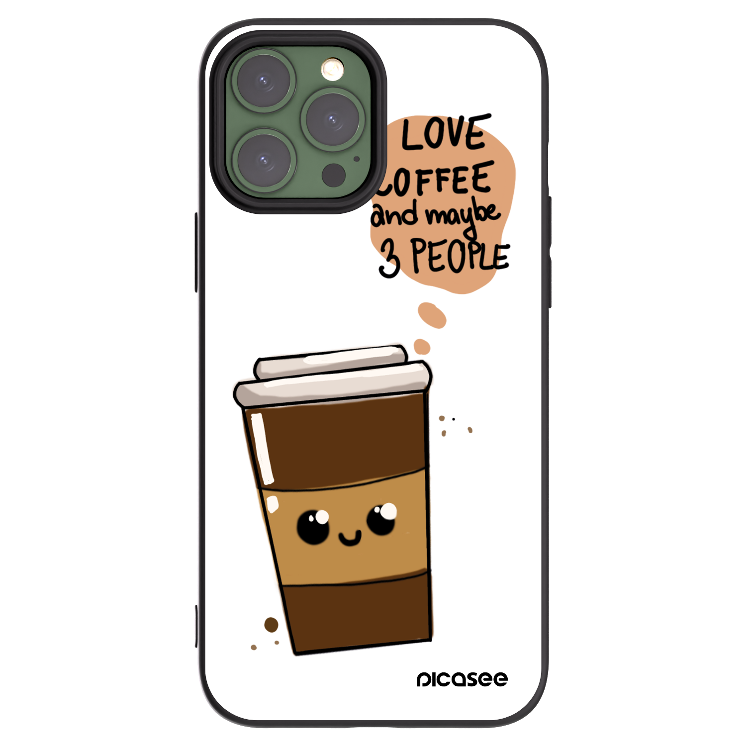 Picasee silikonowe czarne etui na Apple iPhone 13 Pro Max - Cute coffee