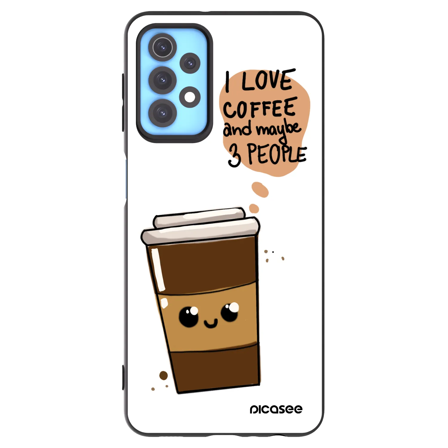 Picasee silikonowe czarne etui na Samsung Galaxy A32 4G SM-A325F - Cute coffee