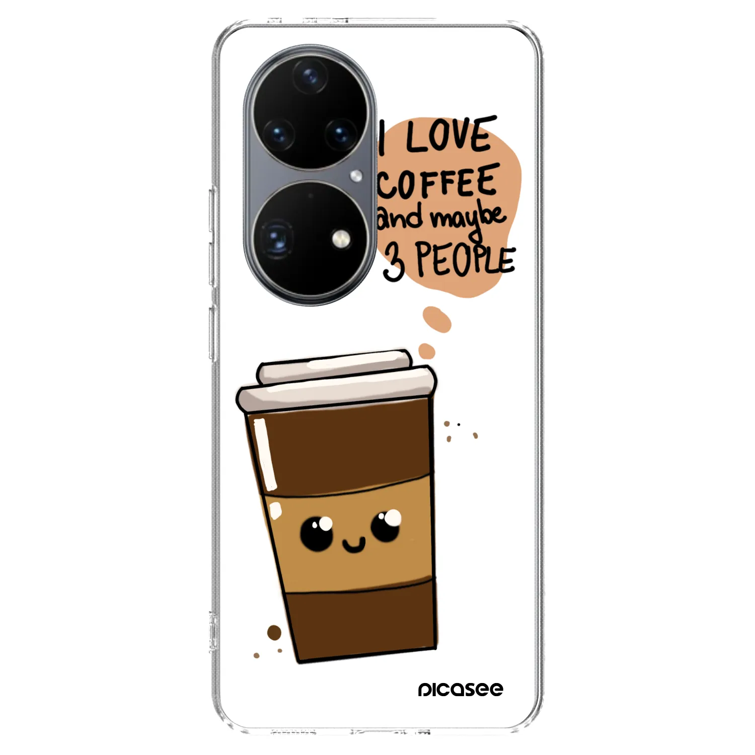 Picasee silikonowe przeźroczyste etui na Huawei P50 - Cute coffee
