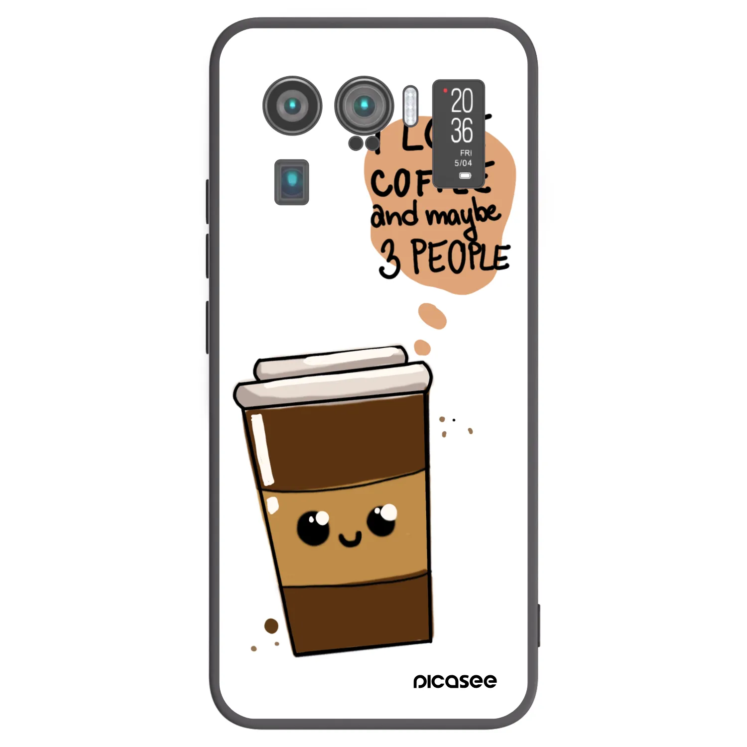 Picasee silikonowe czarne etui na Xiaomi Mi 11 Ultra - Cute coffee