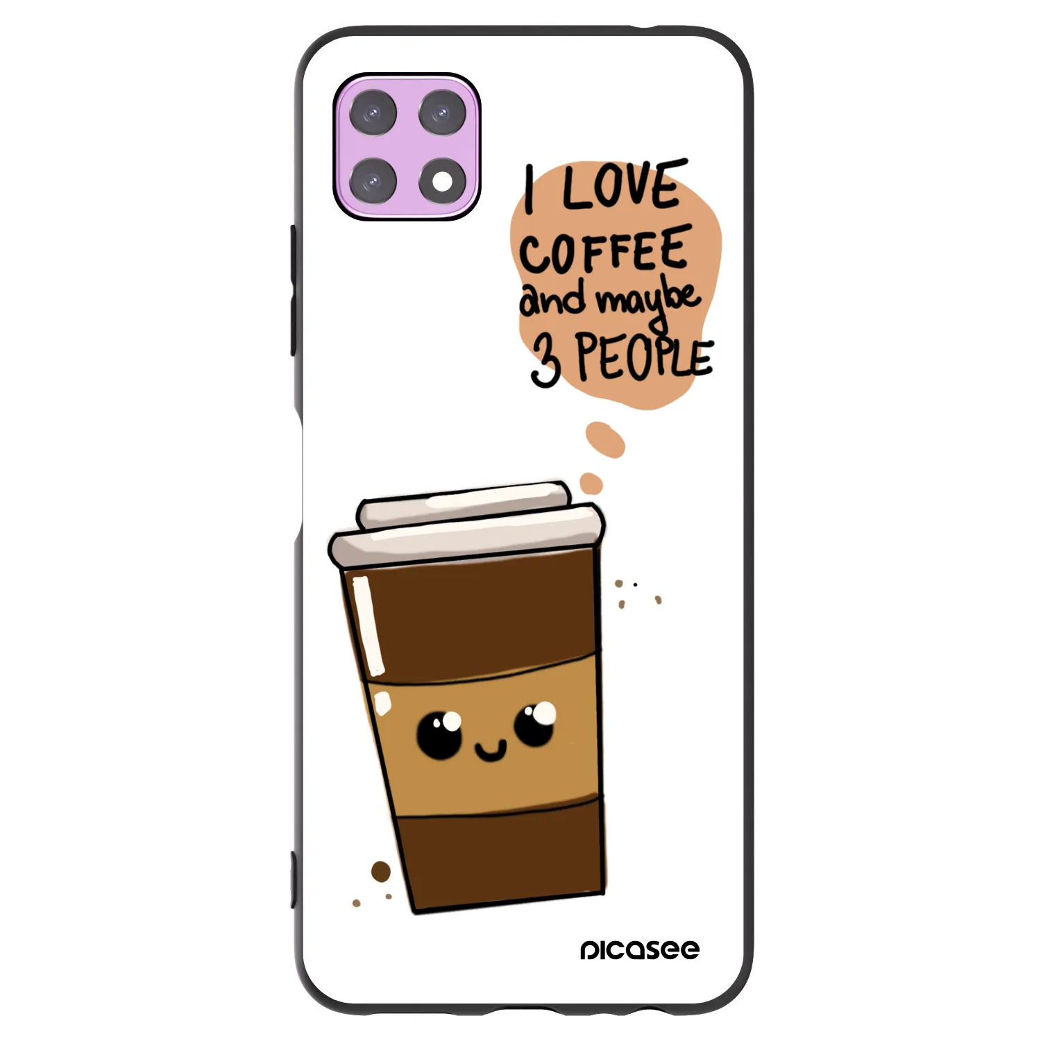 Picasee silikonowe czarne etui na Samsung Galaxy A22 A226B 5G - Cute coffee
