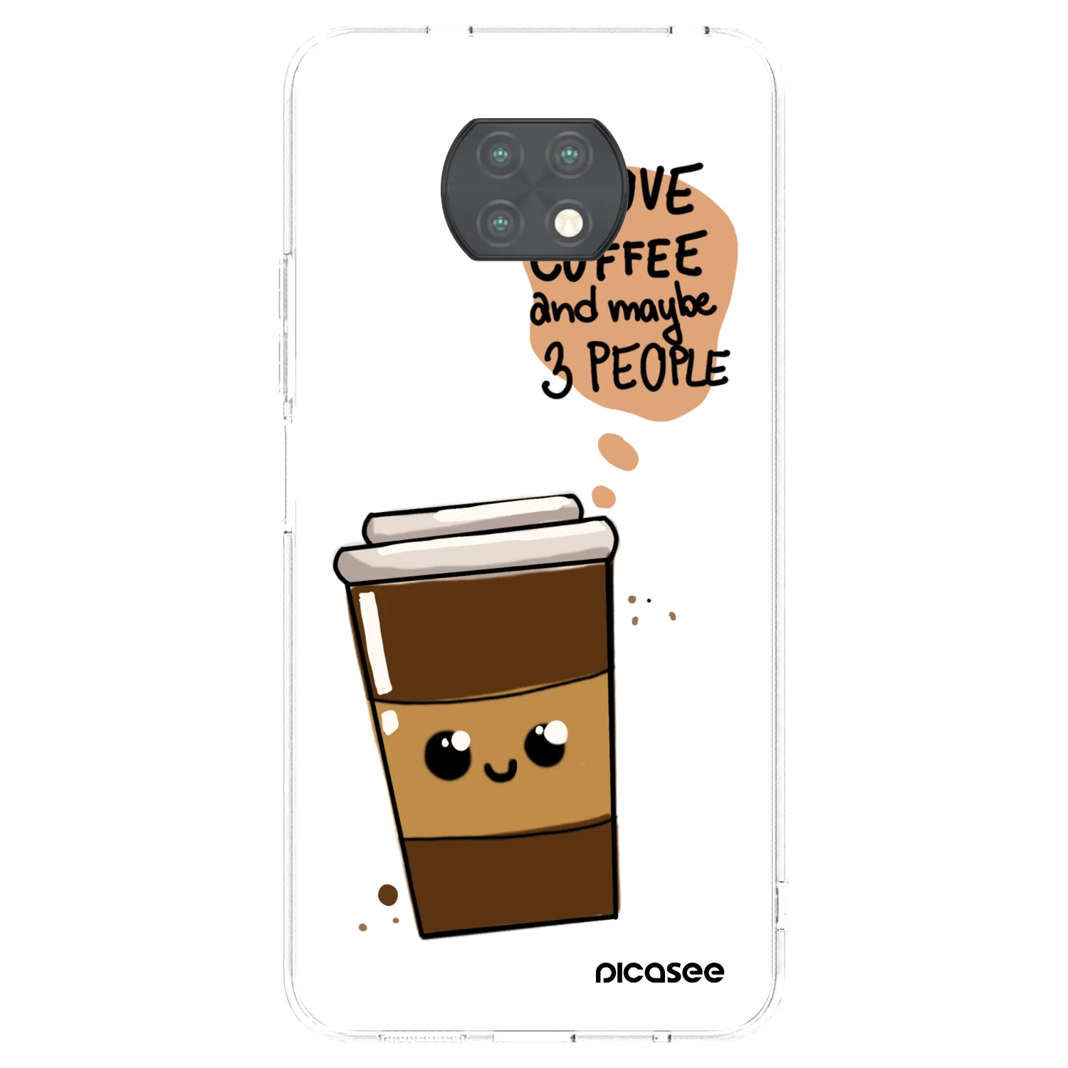 Picasee silikonowe przeźroczyste etui na Xiaomi Redmi Note 9T - Cute coffee